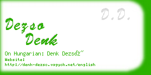 dezso denk business card